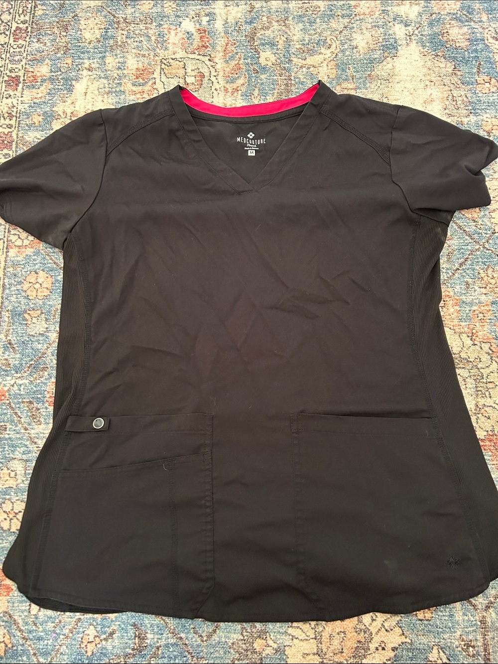 Med couture Touch Black Scrub top. Size M